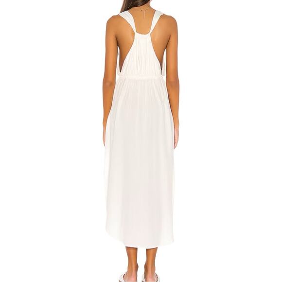 LSpace Kenzie Curved Hem Cover Up Midi Dress MEDIUM in Cream - Picture 2 of 9